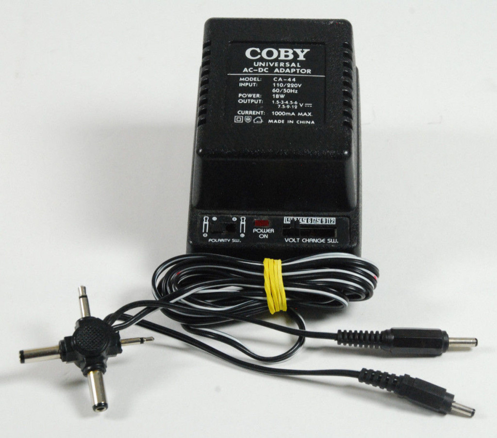 Coby CA-44 Universal AC/DC Travel Power Adapter 18W 1.5-12V 1000mA Dual Voltage