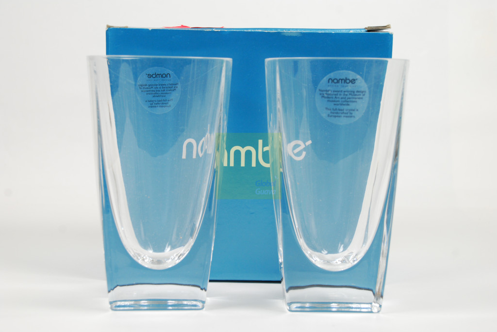 NAMBÉ Crystal Set of 2 Klasp 6" Highball Glasses 16 oz. Pair of Nambe Hiball Barware - Style #5898