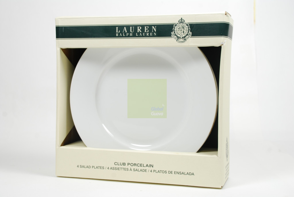 LAUREN By RALPH LAUREN Club Porcelain Set of 4 White 8.25" Salad Plates Style #550-LR038-202